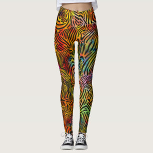 Mehrfarbige Zebrastreifen Leggings