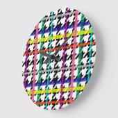 mehrfarbige Zeilen zum Karierten Hahnentrittmuster Große Wanduhr (Winkel)