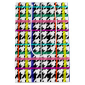 mehrfarbige Zeilen zum Karierten Hahnentrittmuster Mittlere Geschenktüte (Rückseite)