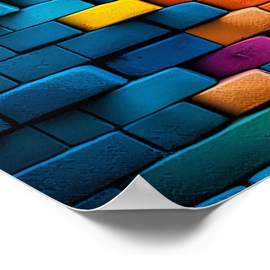 Mehrfarbige Ziegelmauer Poster (Ecke)