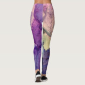 Mehrfarbiger Alkoholtink Abstrakte Kunst Leggings (Rückseite)