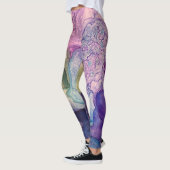 Mehrfarbiger Alkoholtink Abstrakte Kunst Leggings (Links)
