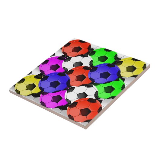 Mehrfarbiger American Soccer oder Football Fliese (Seite)