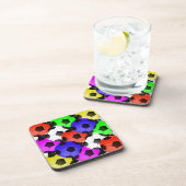 Mehrfarbiger American Soccer oder Football Getränkeuntersetzer (Rechte Seite)