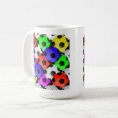 Mehrfarbiger American Soccer oder Football Kaffeetasse (Vorderseite Links)
