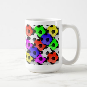 Mehrfarbiger American Soccer oder Football Kaffeetasse