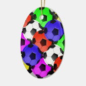 Mehrfarbiger American Soccer oder Football Keramikornament (Links)