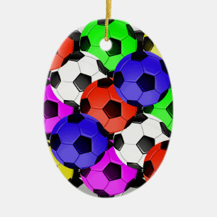 Mehrfarbiger American Soccer oder Football Keramikornament