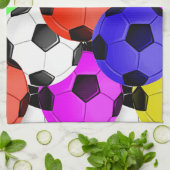 Mehrfarbiger American Soccer oder Football Küchentuch (Gefaltet)