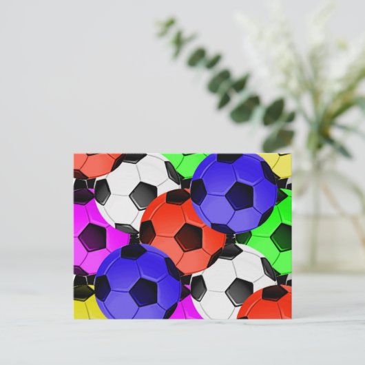 Mehrfarbiger American Soccer oder Football Postkarte (Stehend Vorderseite)