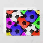 Mehrfarbiger American Soccer oder Football Postkarte (Vorne/Hinten)