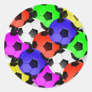 Mehrfarbiger American Soccer oder Football Runder Aufkleber