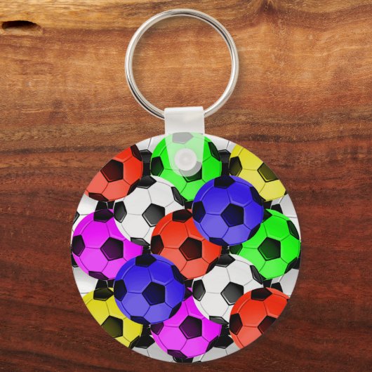 Mehrfarbiger American Soccer oder Football Schlüsselanhänger (Vorderseite)