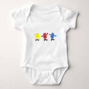 Mehrfarbiger androider Skateboarder Baby Strampler