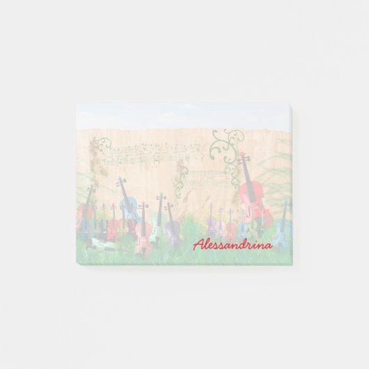 Mehrfarbiger aufgereihter Instrument-individueller Post-it Klebezettel (Vorderseite)