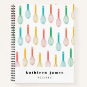 Mehrfarbiger Ballon Whisk Muster Rezept Notizblock (Vorderseite)