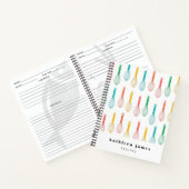 Mehrfarbiger Ballon Whisk Muster Rezept Notizblock (Innenseite)