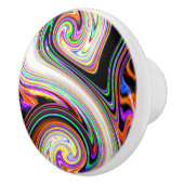 Mehrfarbiger Blitzstrahl 3 Wirbel Türknopf Keramikknauf (Rechts)