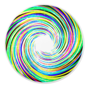 mehrfarbiger Blitzstrahl Swirl Door Knob 2 Keramikknauf