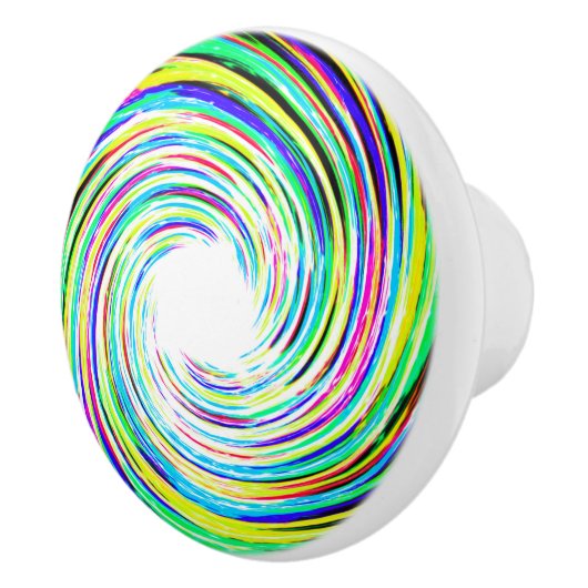 Mehrfarbiger Blitzstrahl Swirl Door Knob 2 Keramikknauf (Rechts)
