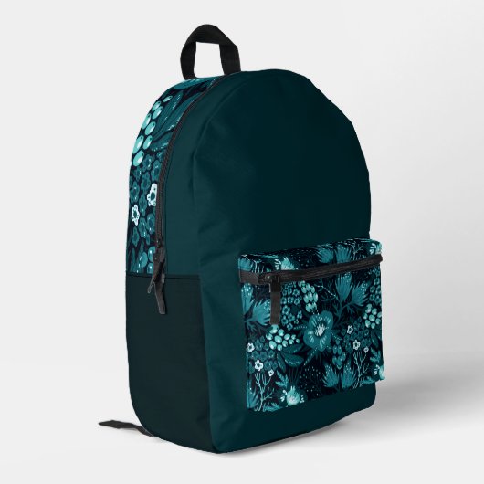 Mehrfarbiger 'Blumenmuster'-Rucksack Bedruckter Rucksack (Rückseitige Ecke links)