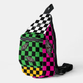 Mehrfarbiger Checkered Backpack HAMbyWG Crossbody Bag (Rechte Ecke)