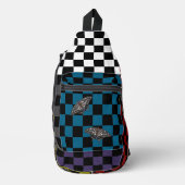 Mehrfarbiger Checkered Backpack HAMbyWG Crossbody Bag (Vorderseite)
