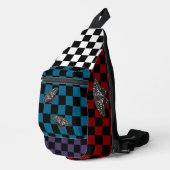 Mehrfarbiger Checkered Backpack HAMbyWG Crossbody Bag (Rechte Ecke)