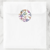 Mehrfarbiger Damast Runder Aufkleber (Tasche)