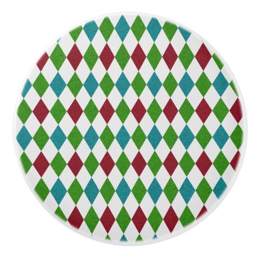 Mehrfarbiger Diamantglitter Keramikknauf (Vorderseite)
