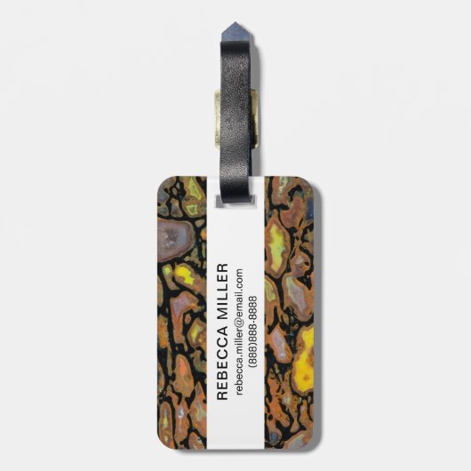 Mehrfarbiger Dinosaurier Gepäckanhänger (Rückseite vertikal)