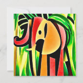 Mehrfarbiger Elefant Karte (Vorderseite)