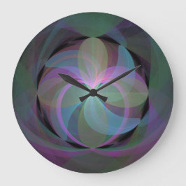 Mehrfarbiger Fraktal-Lüfter Große Wanduhr