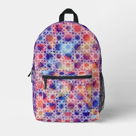 mehrfarbiger geometrischer Rucksack von Joya Eve (Vorderseite)