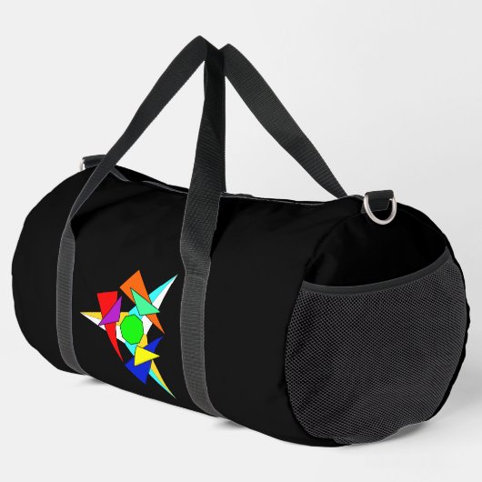 Mehrfarbiger geometrischer Sternensturm Duffle Bag (Rechte Ecke)