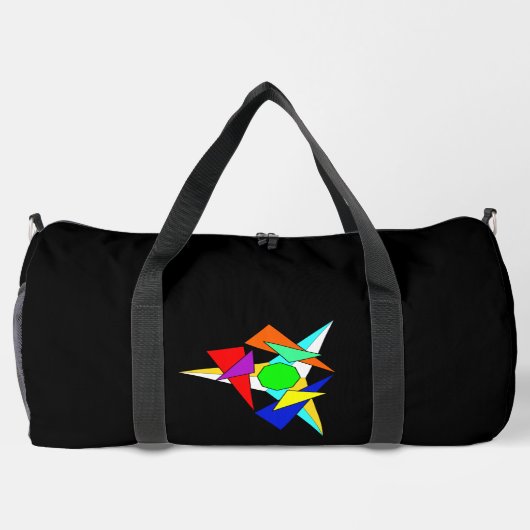 Mehrfarbiger geometrischer Sternensturm Duffle Bag (Rückseite)