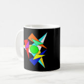 Mehrfarbiger geometrischer Sternensturm Kaffeetasse (Vorderseite Links)