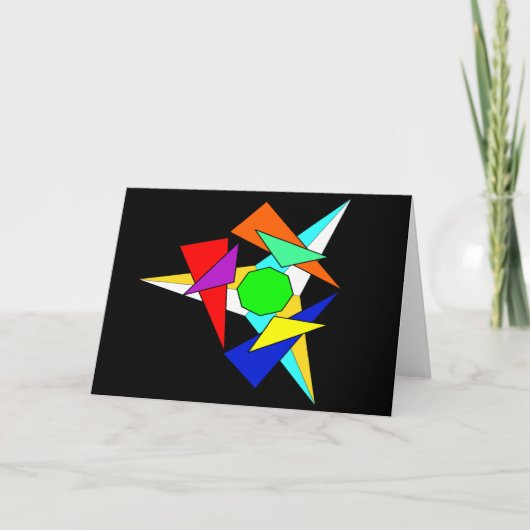 Mehrfarbiger geometrischer Sternensturm Karte (Vorderseite)
