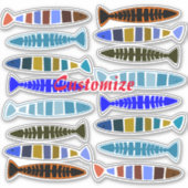 mehrfarbiger gestreifter Fisch Thunder_Cove Aufkleber (Vorderseite)