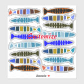 mehrfarbiger gestreifter Fisch Thunder_Cove Aufkleber (Blatt)