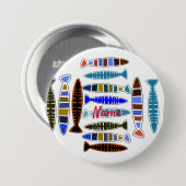 mehrfarbiger gestreifter Fisch Thunder_Cove Button (Vorne & Hinten)