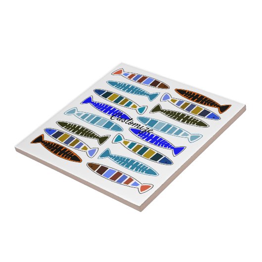 mehrfarbiger gestreifter Fisch Thunder_Cove Fliese (Seite)