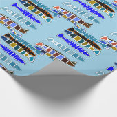 mehrfarbiger gestreifter Fisch Thunder_Cove Geschenkpapier (Ecke)