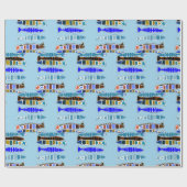 mehrfarbiger gestreifter Fisch Thunder_Cove Geschenkpapier (Flach)