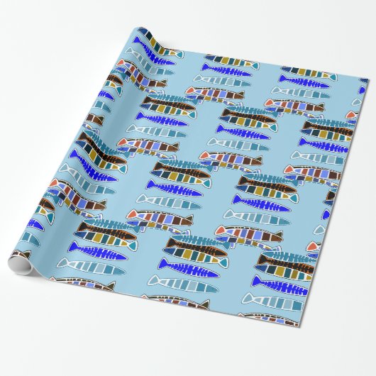 mehrfarbiger gestreifter Fisch Thunder_Cove Geschenkpapier (Ungerollt)