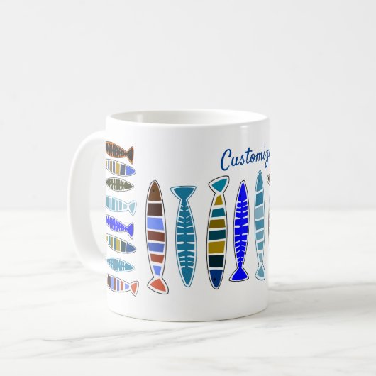 mehrfarbiger gestreifter Fisch Thunder_Cove Kaffeetasse (Vorderseite Links)