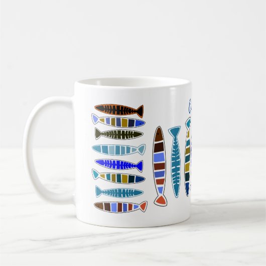 mehrfarbiger gestreifter Fisch Thunder_Cove Kaffeetasse (Links)