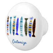 mehrfarbiger gestreifter Fisch Thunder_Cove Keramikknauf (Rechts)