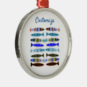 mehrfarbiger gestreifter Fisch Thunder_Cove Ornament Aus Metall (Rechts)