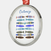 mehrfarbiger gestreifter Fisch Thunder_Cove Ornament Aus Metall (Links)